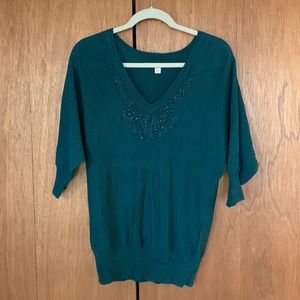 Teal green sweater